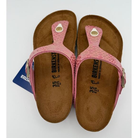 Birkenstock Women's Gizeh Thong Sandals Shiny Snake Rose Size US4 EU35 - Picture 5 of 8